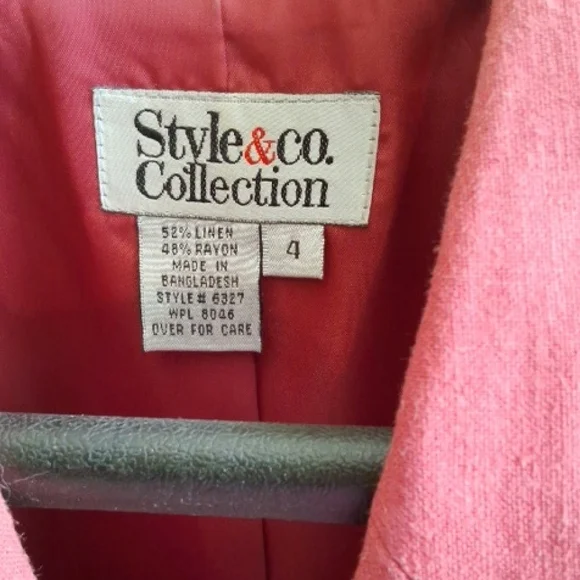 Style & Co Sport Blazer with Classic Lapel Coral Color Short Sleeve Pant Suit - Picture 4 of 16